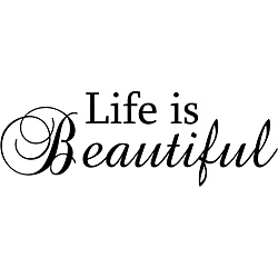 Design on Style 'Life is Beautiful' Black Vinyl Wall Art Quote