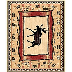 The Lodge Moose Prints Southwestern Rug (4' x 6')