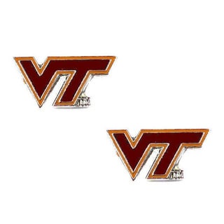 Stainless Steel NCAA Virginia Tech Hokies Logo Post Stud Earrings