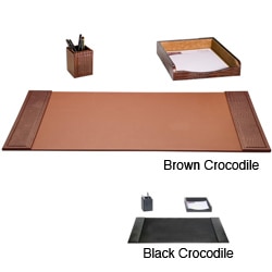 Dacasso 3-piece Crocodile Embossed Leather Desk Set