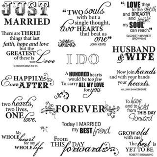 Fiskars Just Married 8x8-inch Quote Clear Stamp Sheet