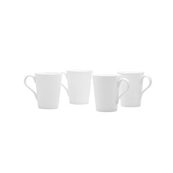 Red Vanilla White Conical Mugs (Set of 4)