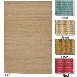 Artist's Loom Hand-woven Casual Reversible Natural Eco-friendly Jute Rug (7'9x10'6)