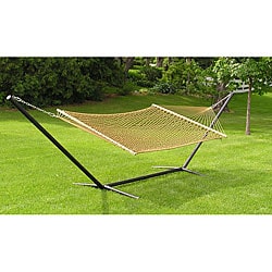 Extra-large 2-person Brown Rope Cotton Hammock Set