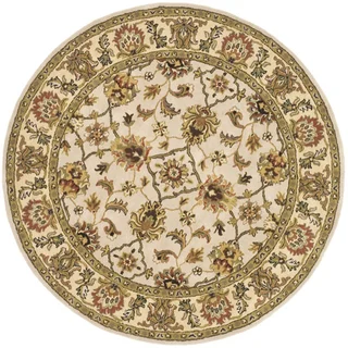 Safavieh Handmade Heritage Timeless Traditional Ivory/ Light Gold Wool Rug (6' Round)