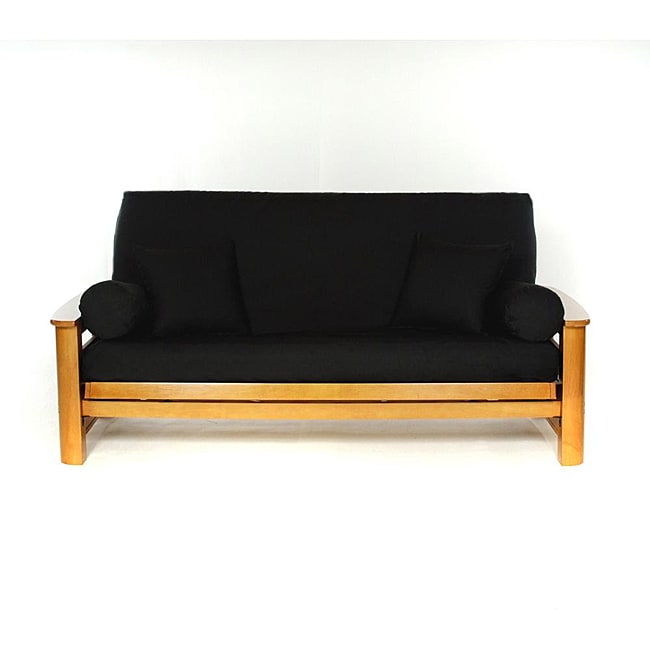 Lifestyle Covers Black Full-size Futon Cover