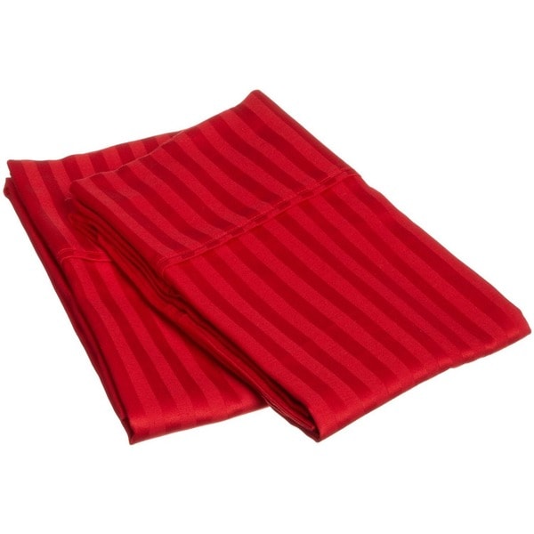 Superior 300 Thread Count Stripe Cotton Sateen Pillowcase Set (Set of 2)
