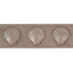 Shell Pewter Accent Tiles (Set of 4)