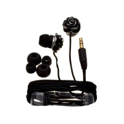 Nemo Digital Black Enamel Flower Earbud Headphones
