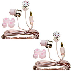 Nemo Digital Pink Crystal 'C' Earbud Headphones (Case of 2)