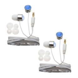 Nemo Digital Blue/ White Crystal Stud Earbud Headphones (Case of 2)