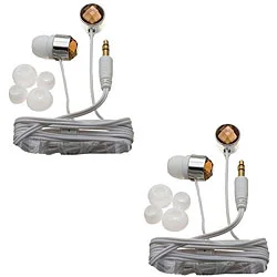 Nemo Digital Smoke/ White Crystal Stud Earbud Headphones (Case of 2)