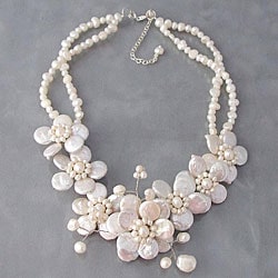 Pearl Cluster Sakura Flower Necklace (Thailand)