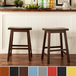 Salvador Saddle Back 24-inch Counter Height Backless Stool (Set of 2) by iNSPIRE Q Bold