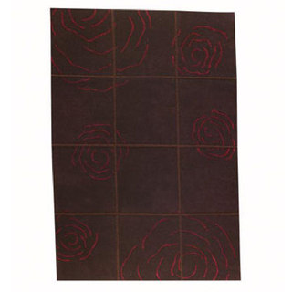 M.A.Trading Hand-knotted Rose Brown Floral Wool Rug (4'6 x 6'6)