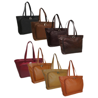 Amerileather Cosmopolitan Leather Zip-Top Tote Bag