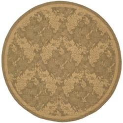 Safavieh Gold/Natural Indoor/Outdoor Antimicrobial Rug (6'7 Round)