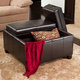 Mansfield Bonded Leather Espresso Tray Top Storage Ottoman by Christopher Knight Home