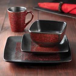 American Atelier Yardley Red Glaze 16-piece Dinnerware Set