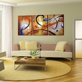'Happiness Abstract' Gallery-wrapped Hand Painted Canvas Art Set