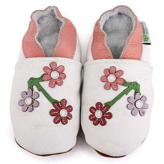 Cherry Blossom Soft Sole Leather Girl's Shoes