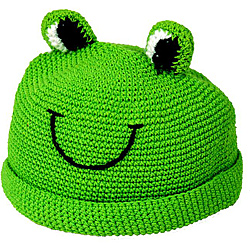Cotton Hand-Crocheted Summer Kid Frog Hat (Indonesia)