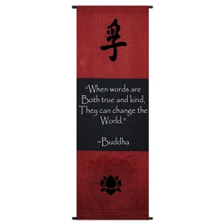 Cotton Truth Symbol and Buddha Quote Scroll, Handmade in Indonesia