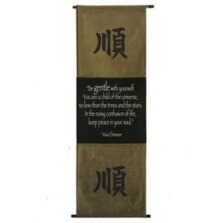 Cotton Gentleness Symbol and Max Ehrmann Quote Scroll, Handmade in Indonesia