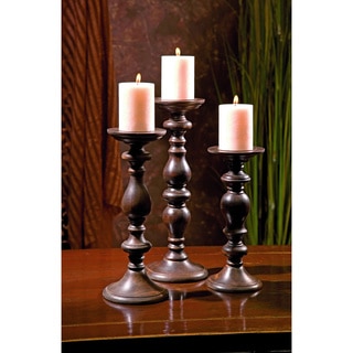 Set of 3 Regent Oxford Pillar Candle Holders