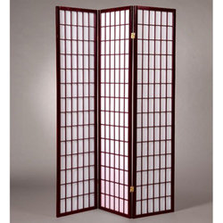 Oriental Shoji 3-panel Cherry Room Divider Screen