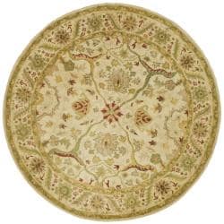 Safavieh Mahal Handmade Canvas-Backed Ivory Wool Rug (6' Round)