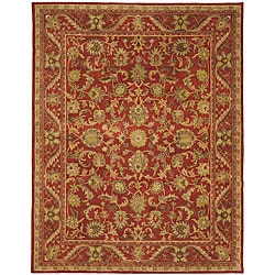 Safavieh Handmade Heirloom Red Wool Rug (5' x 8')