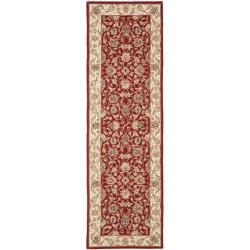 Safavieh Hand-hooked Tabriz Burgundy/ Ivory Wool Runner (2'6 x 12')