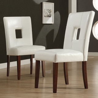 TRIBECCA HOME Alsace White Faux Leather Side Chairs (Set of 2)
