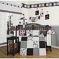 Geenny Black and White Flower Dots 13-piece Crib Bedding Set