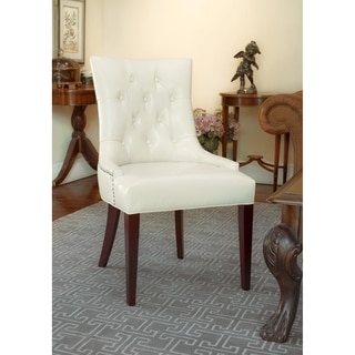 Safavieh En Vogue Dining Nimes Cream Leather Side Chair