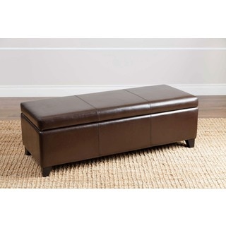 ABBYSON LIVING Frankfurt Leather Storage Ottoman