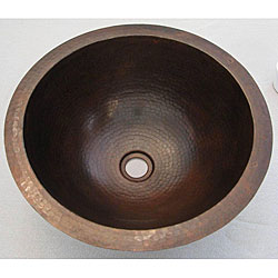 Copper 16-inch Oil Rubbed Bronze Finish Round Sink