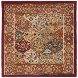 Safavieh Handmade Heritage Traditional Bakhtiari Multi/Red Wool Area Rug (8' Square)