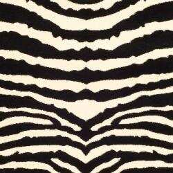 Safavieh Lyndhurst Contemporary Zebra Black/ White Rug (5' 3 x 7' 6) - Thumbnail 2