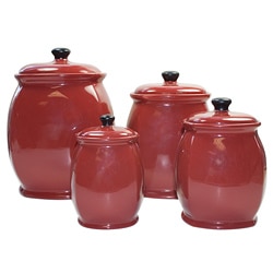 American Atelier 'Hearthstone' Chili Red 4-piece Canister Set