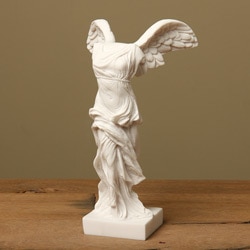 White Bonded Marble Nike of Samothrace Statue
