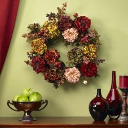 Autumn Hydrangea Peony 22-inch Wreath