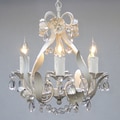Gallery Mini 4-light White Floral Crystal Chandelier