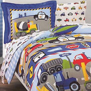 Trucks and Tractors Twin-size 5-piece Bed in a Bag with Sheet Set