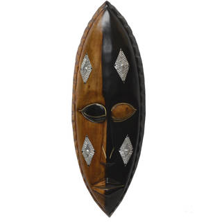 Hand-carved Cedrella Wood 'Asem Pa' Face Mask (Ghana)