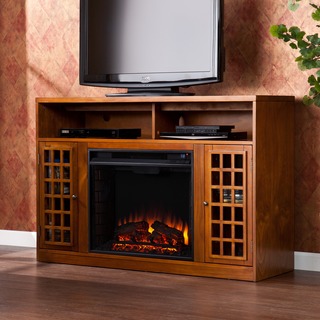 Harper Blvd Branick Glazed Pine Media Console Fireplace
