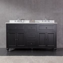 OVE Decors Keith 60-inch Double Sink Bathroom Vanity with Marble Top
