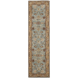 Safavieh Handmade Heritage Timeless Traditional Blue/ Gold Wool Runner (2'3 x 8')