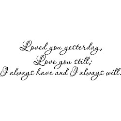 Design on Style 'Loved You Yesterday Love You Still Always Have Always Will' Vinyl Art Quote